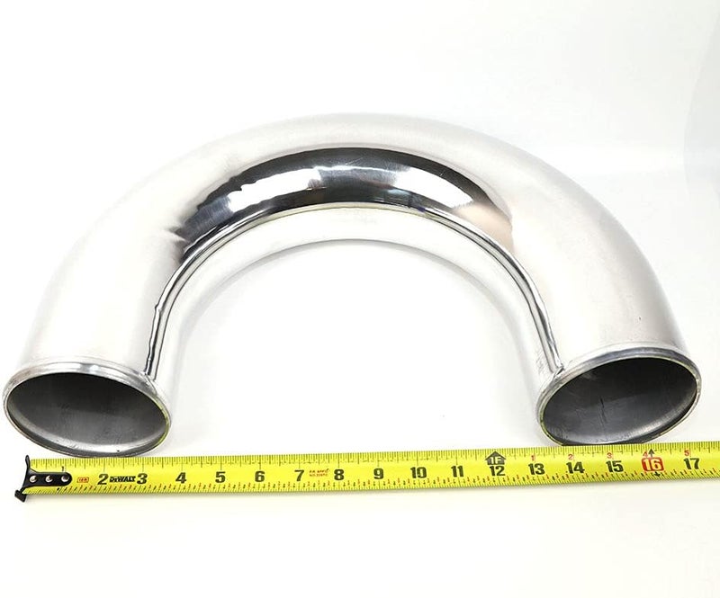 TenKeAuto أنبوب ألمنيوم مصقول بقطر خارجي 4 بوصة (4" 180 درجة) - Image 2